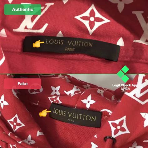 fake and original hoodie supreme x lv